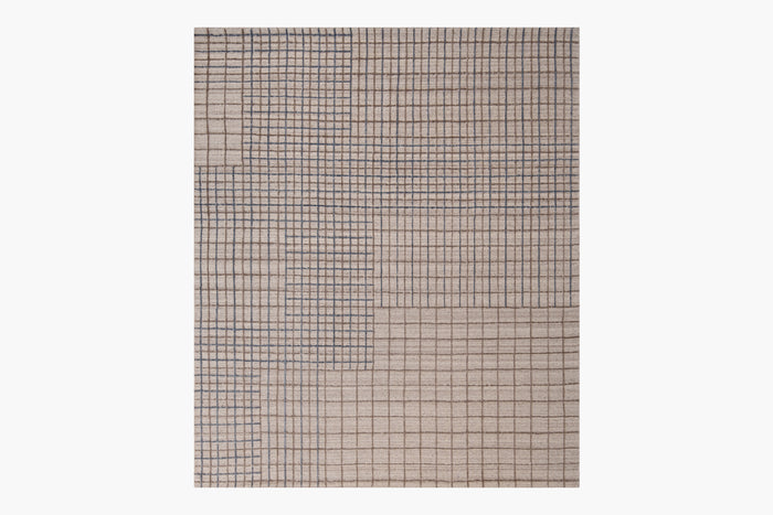 Variegated Grid | Taupe / Navy