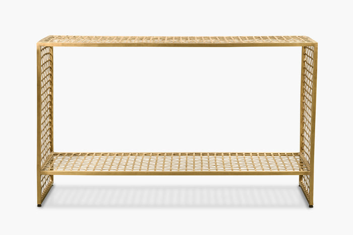 Lennox Woven Brass Console Table
