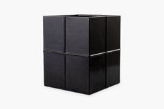 Glyn Leather Wastebasket