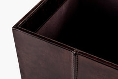 Glyn Leather Wastebasket