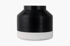 Cotes Vessel - Black on White Marble