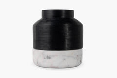 Cotes Vessel - Black on White Marble