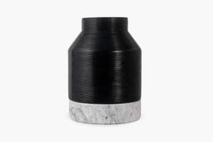Cotes Vessel - Black on White Marble