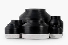 Cotes Vessel - Black on White Marble