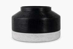 Cotes Vessel - Black on White Marble