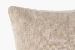 Wool Small Herringbone Pillow - Cream | Solid Sand