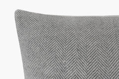 Wool Herringbone Pillow - Grey | Solid Sand