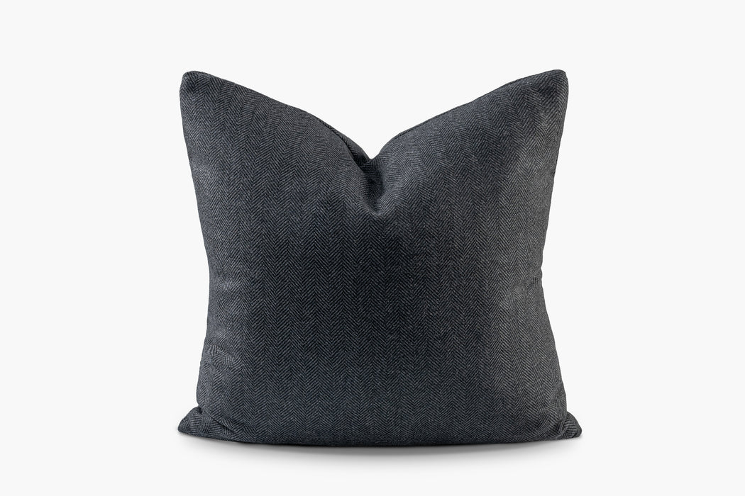 Wool Herringbone Pillow - Charcoal