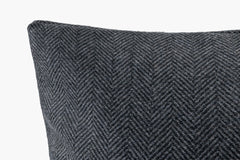 Wool Herringbone Pillow - Charcoal