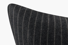 Wool Pinstripe Pillow - Black | Carbon