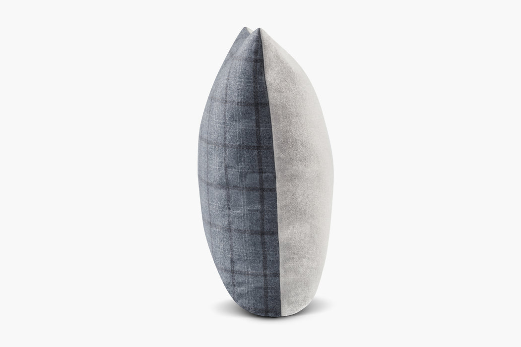 Wool Plaid Pillow - Grey | Solid Sand