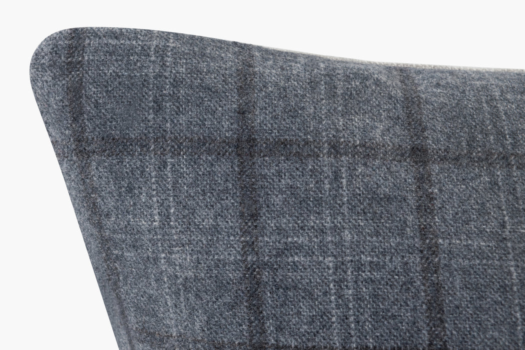 Wool Plaid Pillow - Grey | Solid Sand