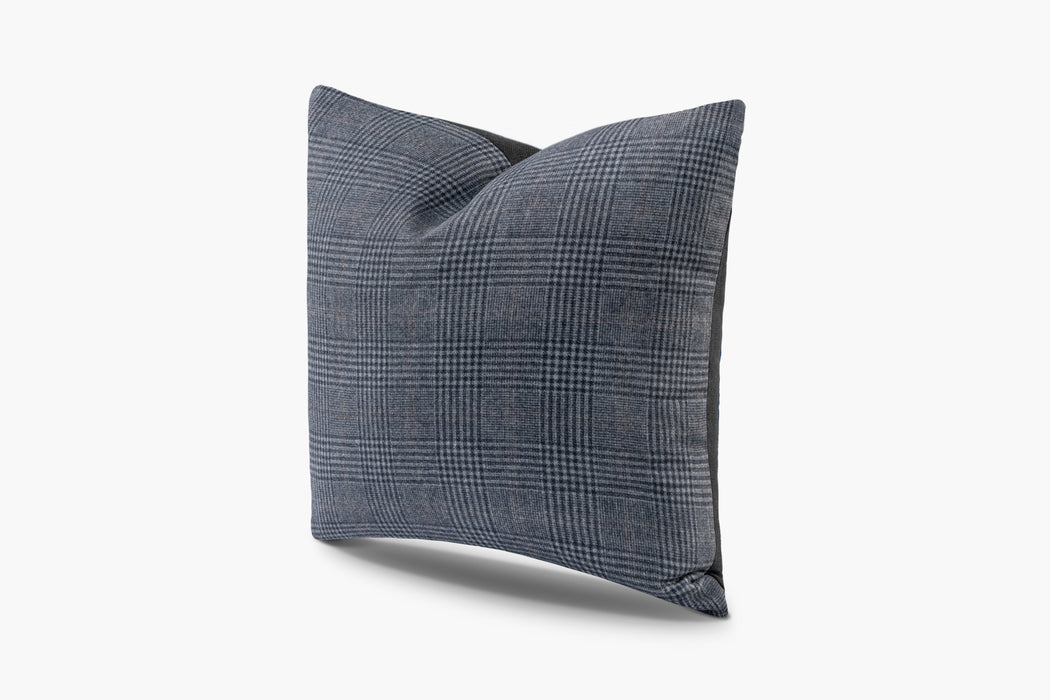 Wool Small Plaid Pillow - Charcoal | Carbon