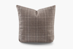 Wool Small Plaid Pillow - Cream / Grey | Solid Sand
