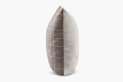 Wool Small Plaid Pillow - Cream / Grey | Solid Sand
