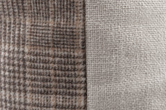Wool Small Plaid Pillow - Cream / Grey | Solid Sand