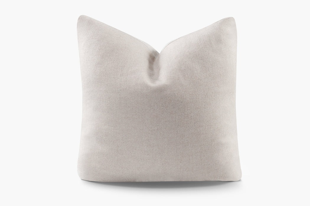 Wool Herringbone Pillow - Creme | Solid Sand