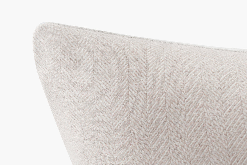 Wool Herringbone Pillow - Creme | Solid Sand