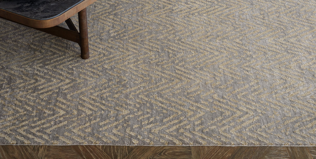 Metallic Zia Rug – Grey / Gold