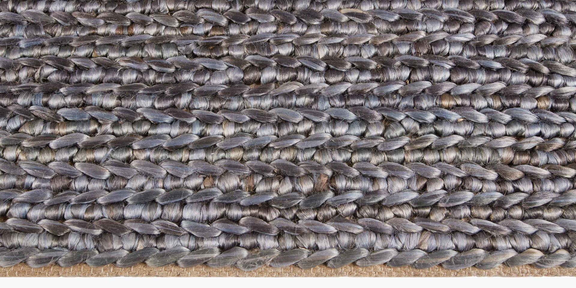 Chunky Hand-Braided Jute Rug – Navy / Grey