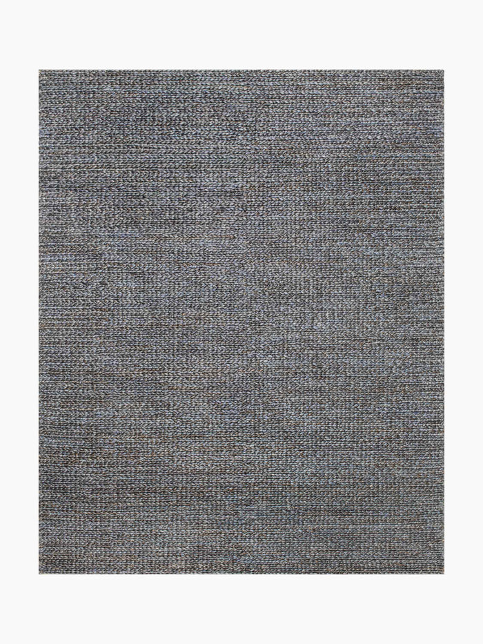 Chunky Hand-Braided Jute Rug – Navy / Grey