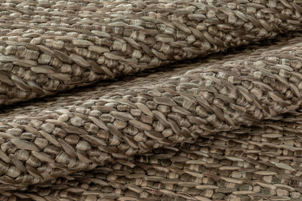 Chunky Hand-Braided Jute Rug – Ivory / Silver