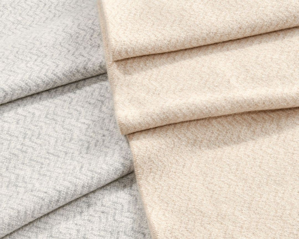 Cashmere Chevron Throw - Grey
