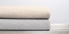 Cashmere Chevron Throw - Sand