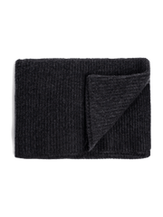 Ribbed Cashmere Throw - Charcoal