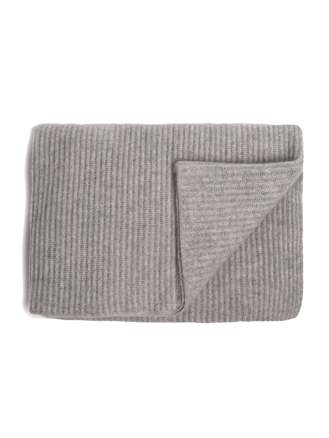 Ribbed Cashmere Throw - Grey