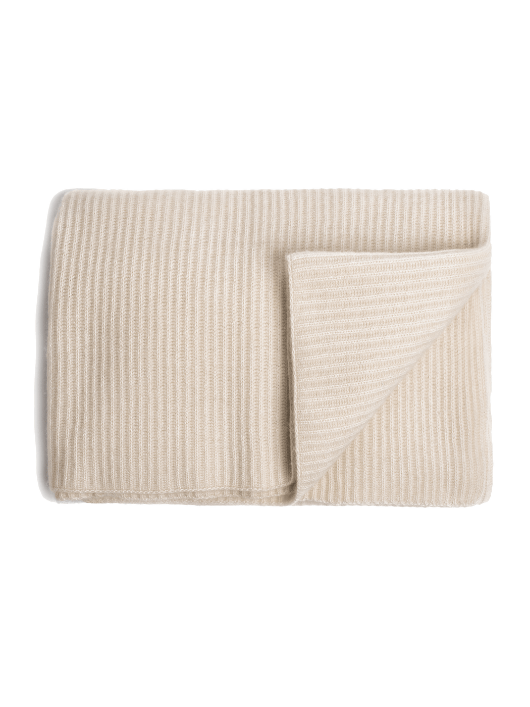 Ribbed Cashmere Oversized Throw - Ivory