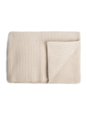 Ribbed Cashmere Oversized Throw - Ivory