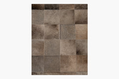 South American Cowhide Tile Rug – Charcoal