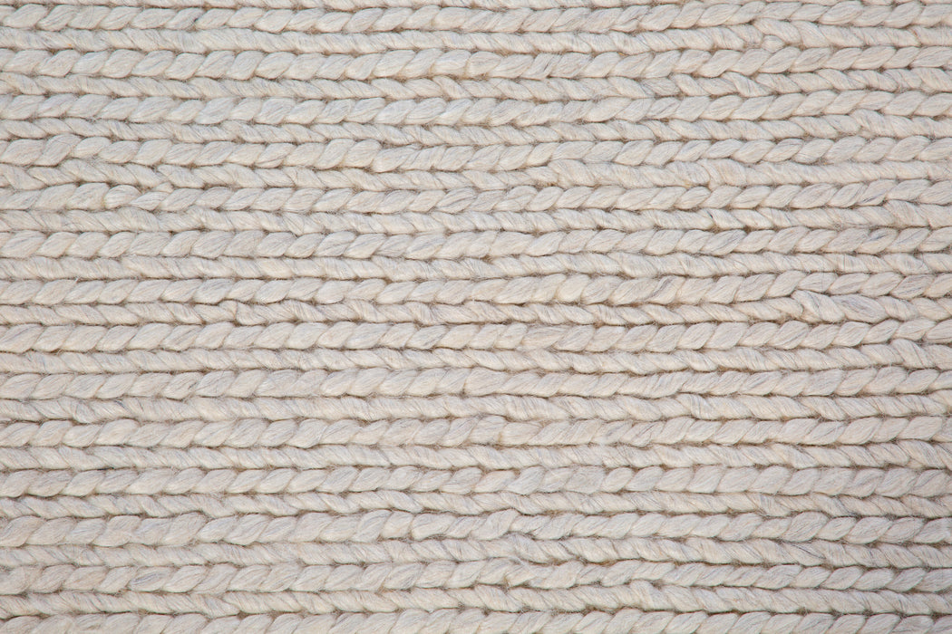 Braided Wool Rug – Cream