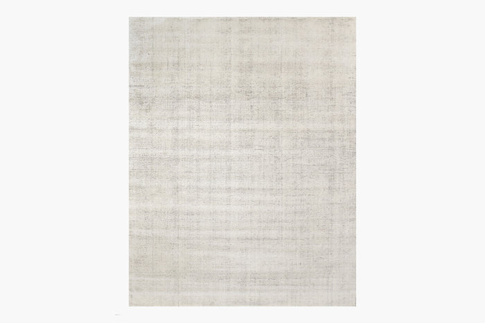 Distressed Wool Rug – Ivory / Charcoal