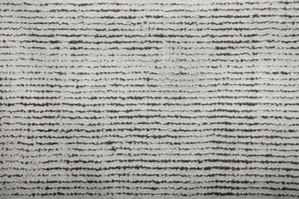 Distressed Wool Rug – Ivory / Charcoal