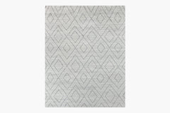 Performance Double Diamond Moroccan Rug – Silver / Fog