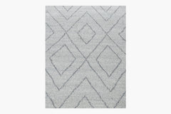 Performance Double Diamond Moroccan Rug – Silver / Fog