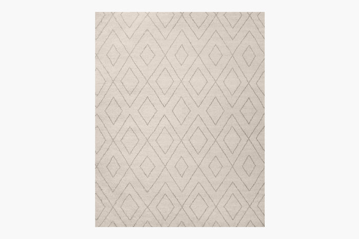 Performance Double Diamond Moroccan Rug – Ivory / Fog