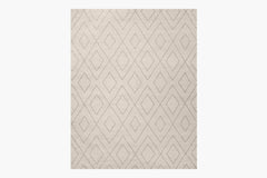 Performance Double Diamond Moroccan Rug – Ivory / Fog