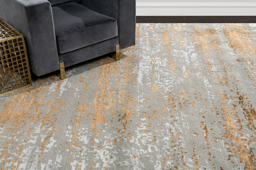 Laria Rug – Nickel / Gold