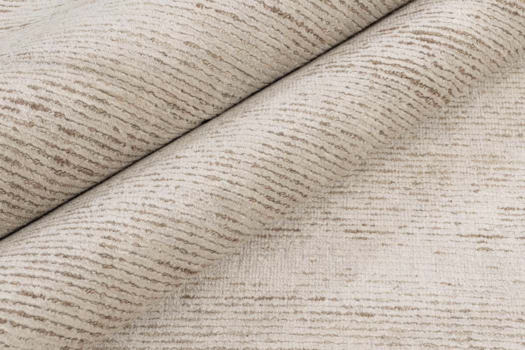 Ribbed Silk and Nettle Rug – Solid Sand