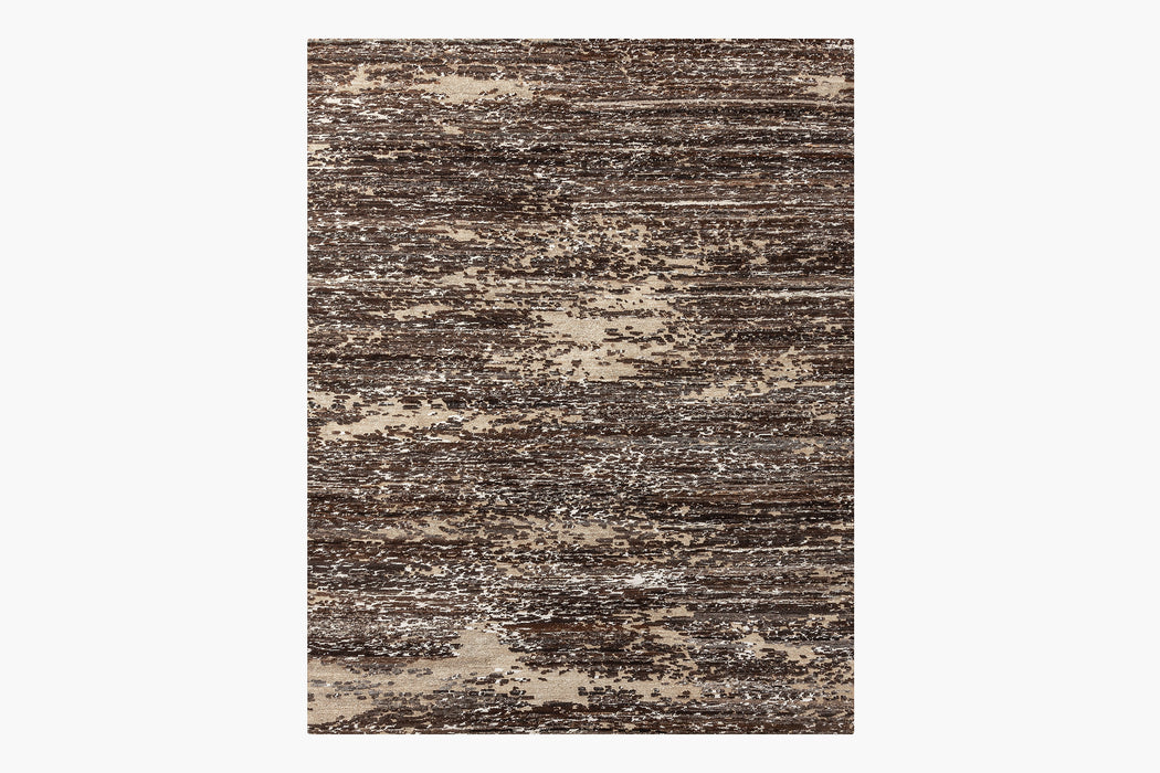 Sienna Silk, Wool and Nettle Rug – Espresso / Sand