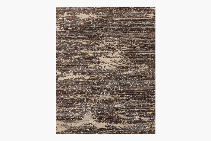 Sienna Silk, Wool and Nettle Rug – Espresso / Sand