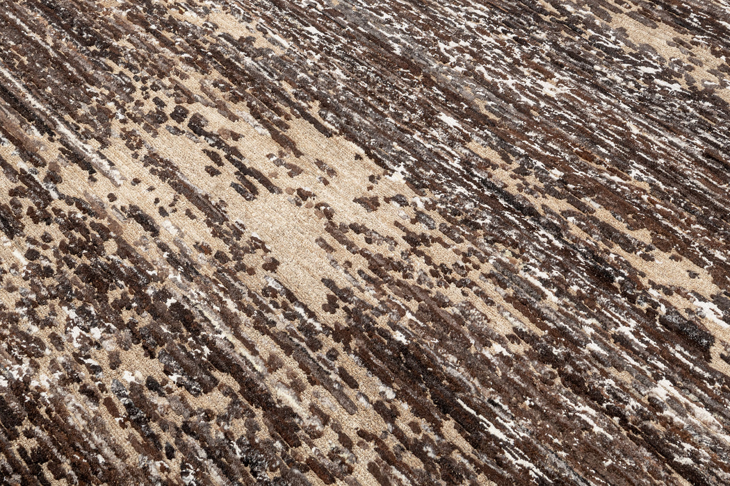 Sienna Silk, Wool and Nettle Rug – Espresso / Sand