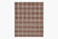 Variegated Grid Rug – Light Sand / Claret
