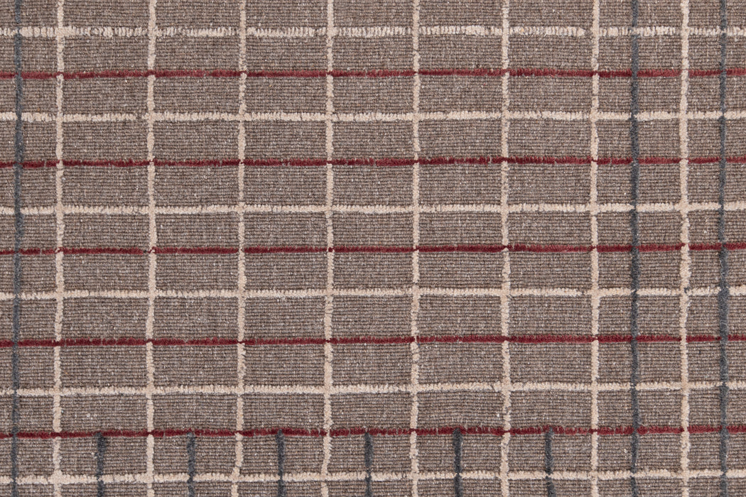 Variegated Grid Rug – Light Sand / Claret