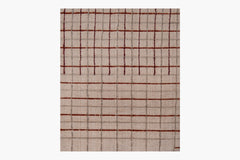 Variegated Grid Rug – Oatmeal / Claret