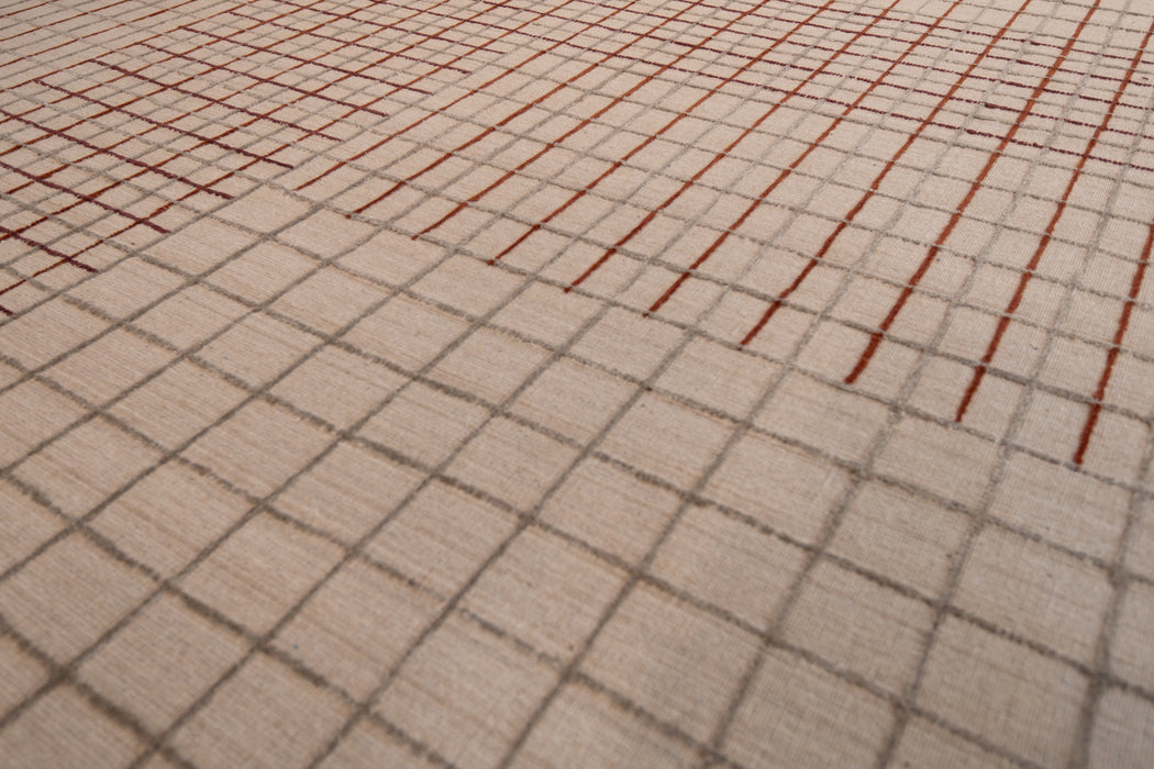 Variegated Grid Rug – Oatmeal / Claret