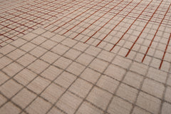 Variegated Grid Rug – Oatmeal / Claret